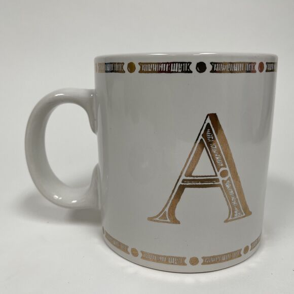 Signature Housewares Incorporated Vintage 2015 White Gold Cup Saucer "A" Initial - Picture 8 of 12